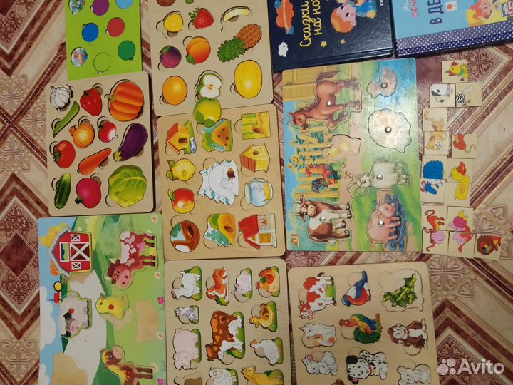 Деревянные рамки вкладыши+ книги про эмоции м