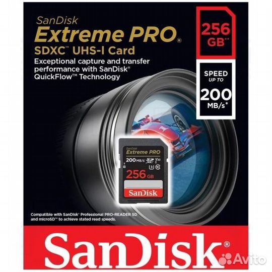SanDisk Extreme PRO 256гб (200mb/s)