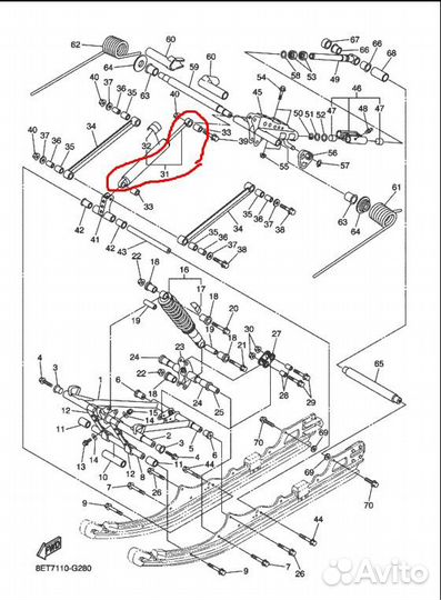 8ET-47480-40-00 Амортизатор, Yamaha
