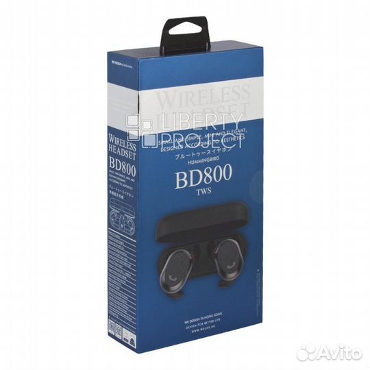 Bluetooth гарнитура вставная WK BD800 стерео