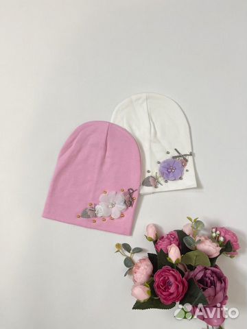 Новая трикотажная шапка для девочки 4-6 лет