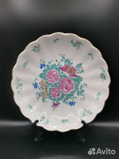 Блюдо Тарелка Цветы Клеймо лфз СССР