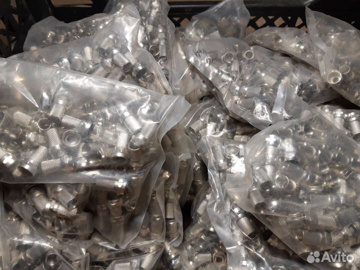 F коннектор(разъём) Латунь, для кабеля 75 Ом