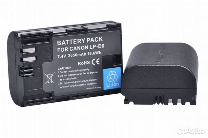 Комплект 2 аккумулятора LP-E6 + Двойное зарядное