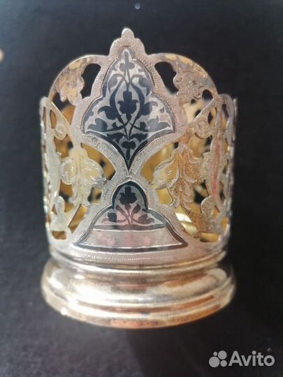 Подстаканник серебро 875 пробы Кубачи