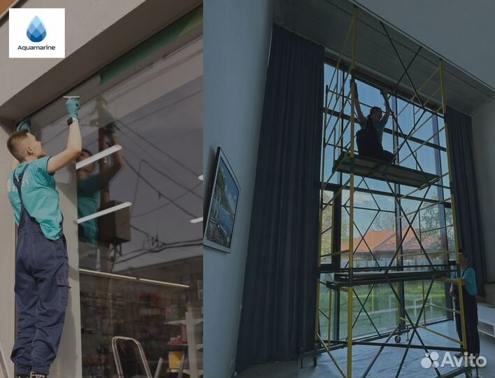 Мытьё фасадов, витрин, окон, тротуаров, плитки