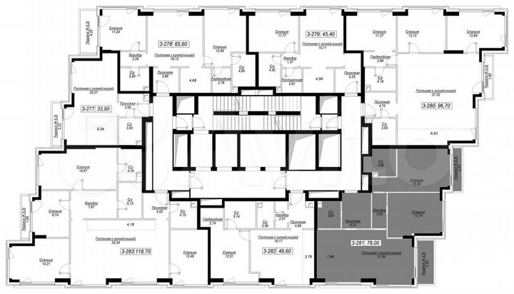 2-к. квартира, 78 м², 39/41 эт.