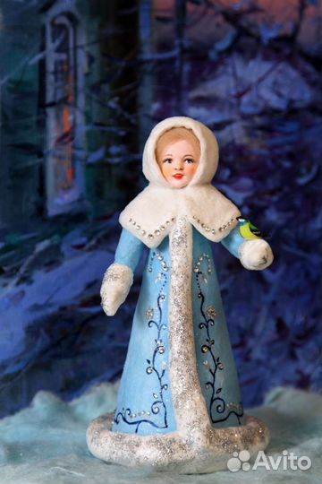 Дед Мороз и Снегурочка ватная игрушка