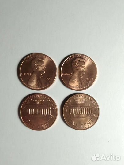 1 цент США 2003 г и 2004 г