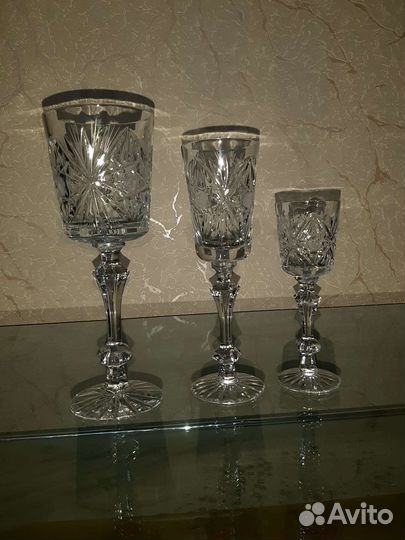 Хрустальные рюмки на ножке СССР