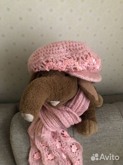 Шапка Беретка вязаная и шарф вязаный