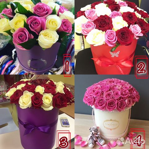 19, 27, 31, 35 роз в шляпной коробке с доставкой