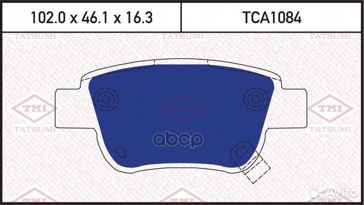 Колодки тормозные дисковые задние TCA1084 tatsumi