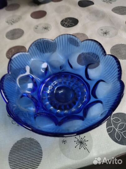 Ваза конфетница цветное стекло СССР