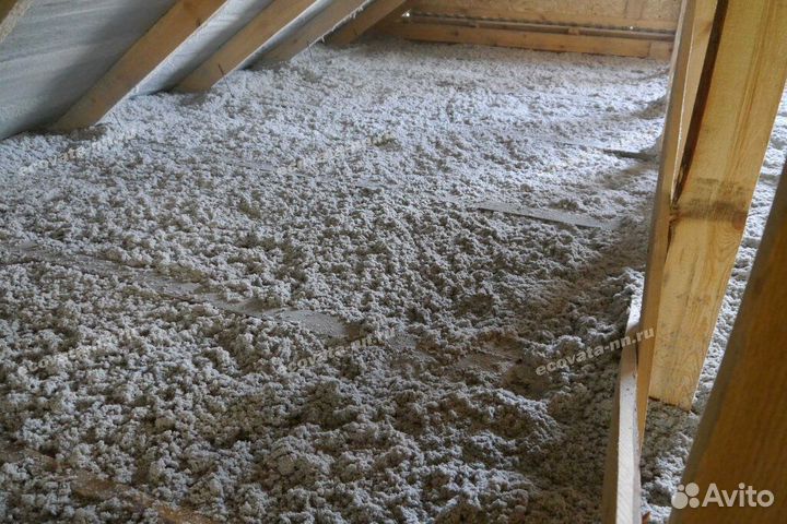 Утепление эковатой