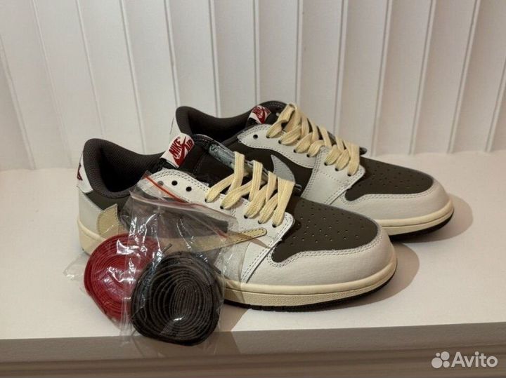 Кроссовки nike air jordan 1 low travis scott mocha