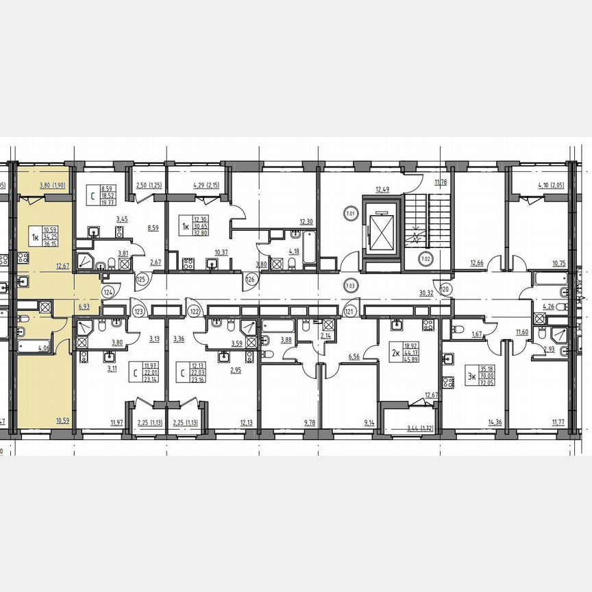 1-к. квартира, 36,2 м², 7/12 эт.