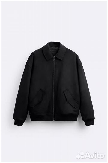 Черный замшевый бомбер Zara