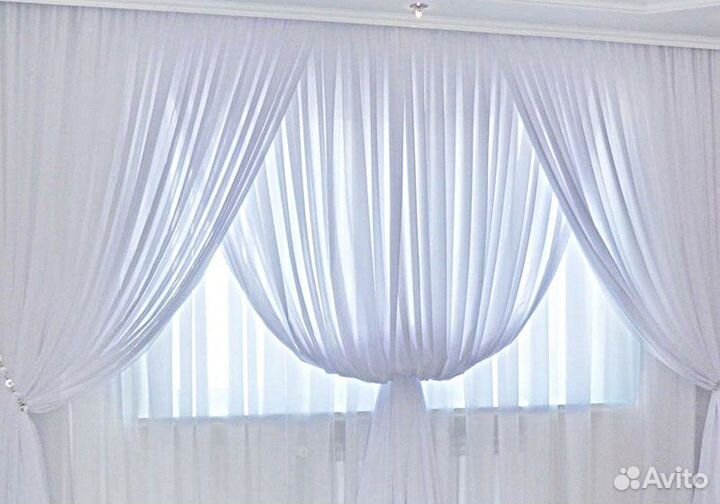 Тюль для кухни, спальни- в отрезах и готовый