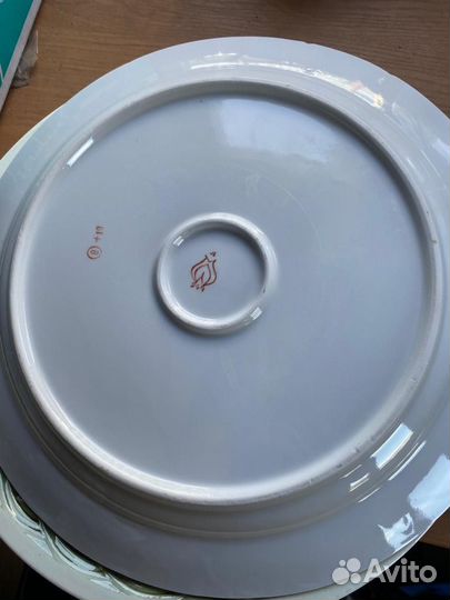 Тарелка блюдо большое раритет красный октябрь