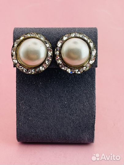Винтажные клипсы жемчужина в обрамлении. США. А
