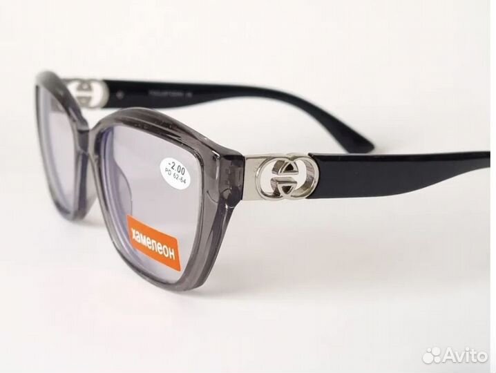 Очки фотохромные с диоптриями +4