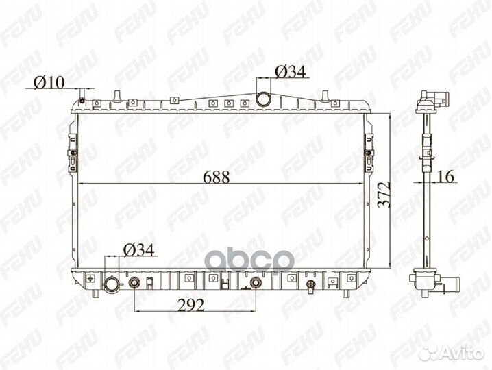 Радиатор охлаждения для Chevrolet Lacetti (04)