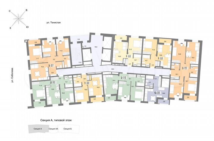 2-к. квартира, 47,8 м², 22/23 эт.