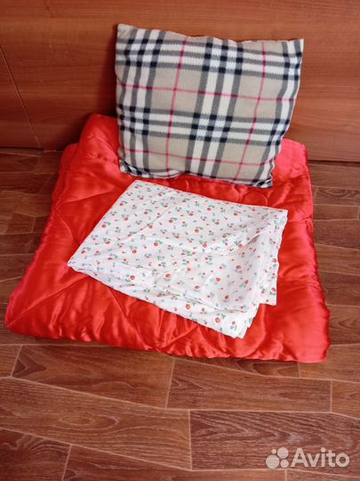 Одеяло детское ватное,подушка,пододеяльник