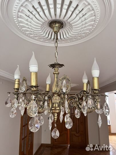 3 Люстры потолочные бу хрустальные