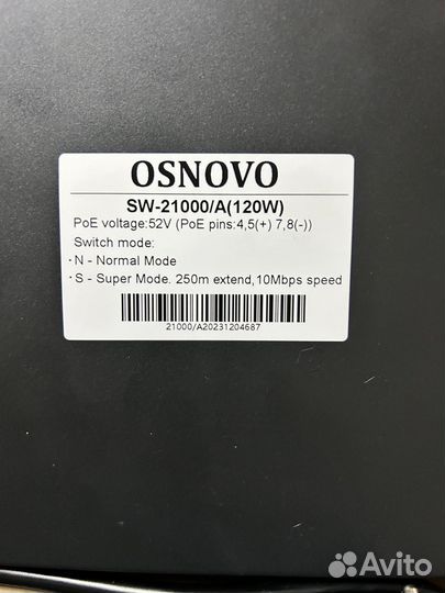 Poe коммутатор osnovo на 10 портов новый