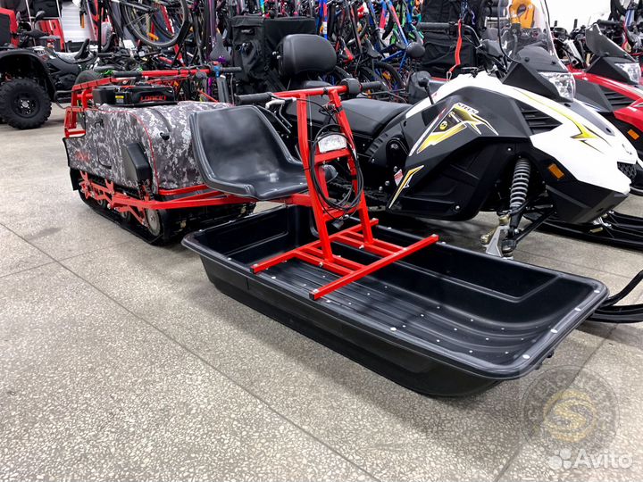 Мотобуксировщик богатырь 20ER + толкач, сани