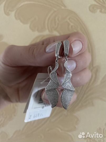 Серьги серебро 925 с биркой