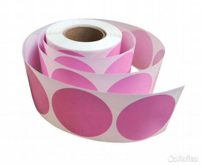 Этикетки круглые 20х20 фуксия