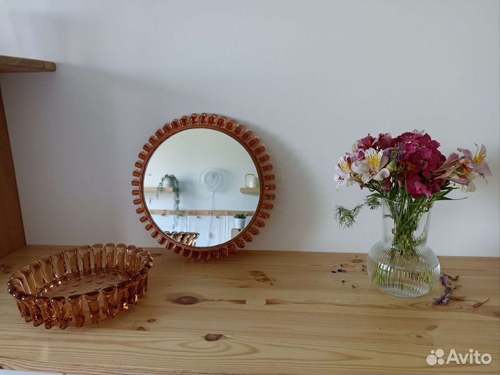 Зеркало и фруктовница Салаватстекло