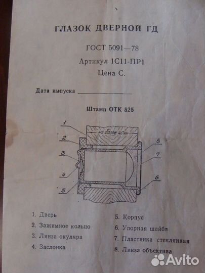 Дверной глазок пластик СССР