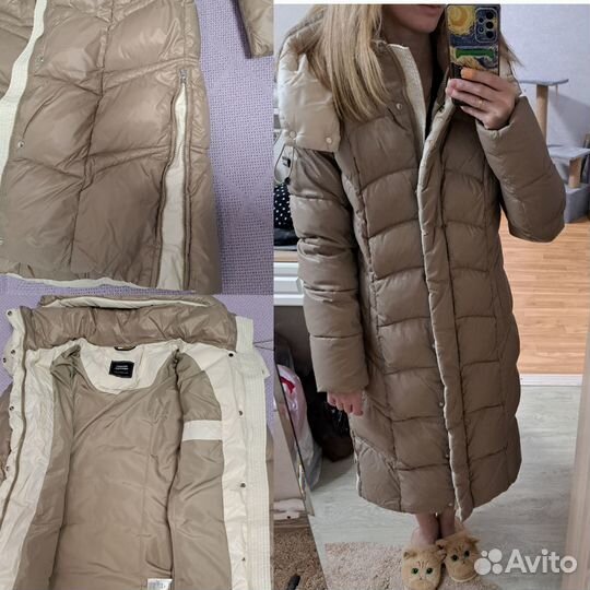 Пуховик женский бежевый