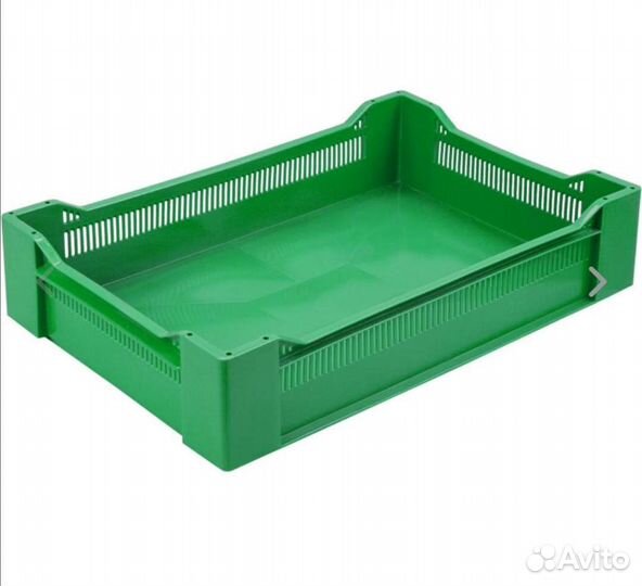Ящик 600х400х135 дно сплошное зелёный