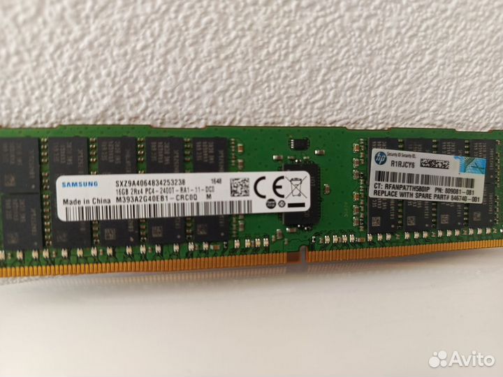 Стик оперативной памяти 16gb 2400mhz ddr4 reg ecc