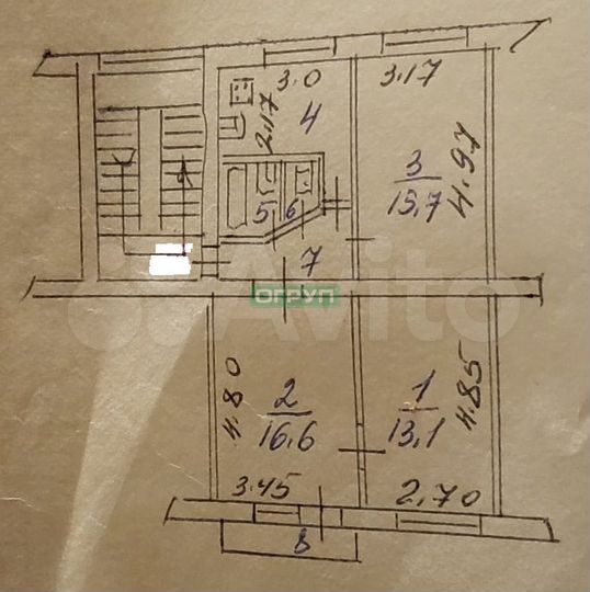 3-к. квартира, 60 м², 5/5 эт.