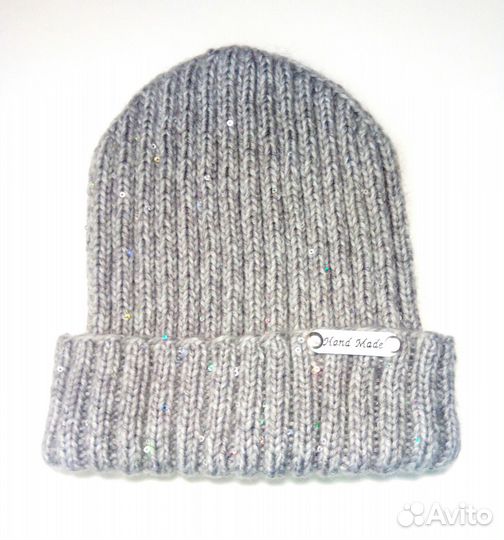 Шапка женская вязаная бини