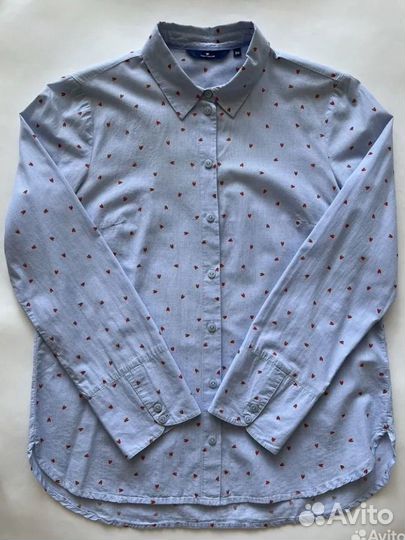 Голубая рубашка с сердечками, Tom Tailor (34/XS-S)