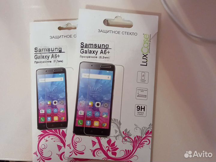 Стекло защитное на самсунг А6+ и J4p чехол