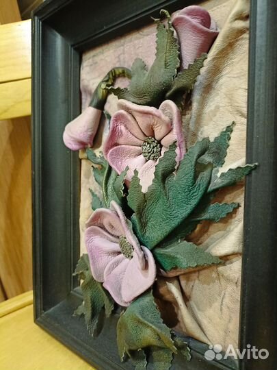 Картина из натуральной кожи