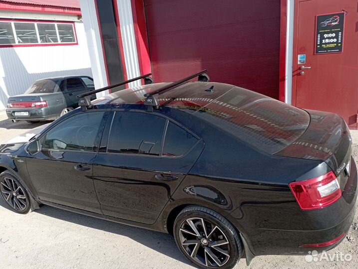 Багажник Skoda Octavia A7 аэро черные поперечины