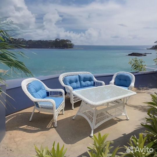 Комплект плетеной мебели T130-LV-520 White. Ротанг
