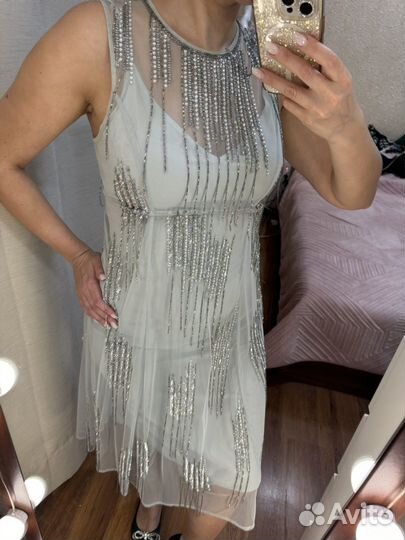 Вечернее голубое платье ASOS 42-44