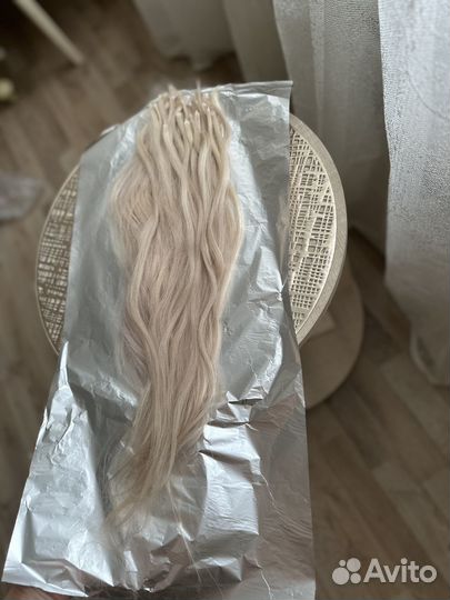 Славянские волосы блонд платина 58см бу