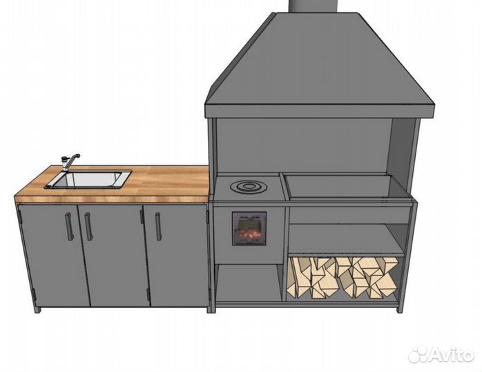 Мангальный комплекс в беседку 