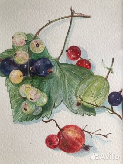 Картина акварелью - Миниатюра в рамке